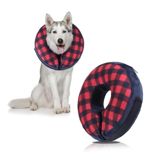 LearnLyrics Aufblasbares Kegelhalsband für Hunde, Donut- Kissen für Hunde | Weiches verstellbares Donut- Halsband für Hunde- Lecksicheres Hundehalsband | Schutzhalsband für Hunde-5