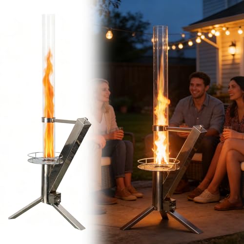Pellet Heater 50 Inch Patio Heaters for Outdoor Use Stainless Steel Wood Pellet Patio Heater Modern...