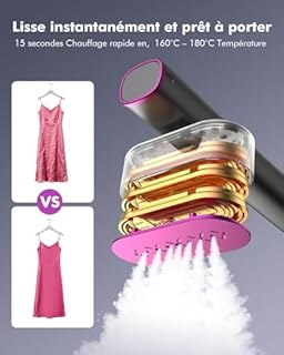 Fer à Repasser Vapeur Portable, 110-240V Double Tension, Mini Fer à Vapeur 2-en-1 (Voyage/Domicile), Chauffe Rapide 15s, 1000W, Léger et Compact - Idéal pour Voyages