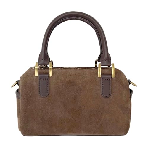 Suede Bag for Women Retro Shoulder Satchel Bag Hobo Handbag Leather Purse with Zipper Closure