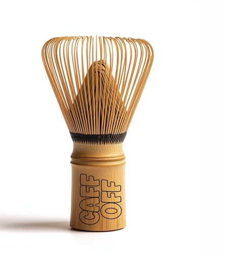 Traditional Japanese Caff Off Bamboo Matcha Whisk Chasen – 100 Prong Handcrafted Whisk - Natural Bamboo - Perfect for Whisking All Types Of Matcha
