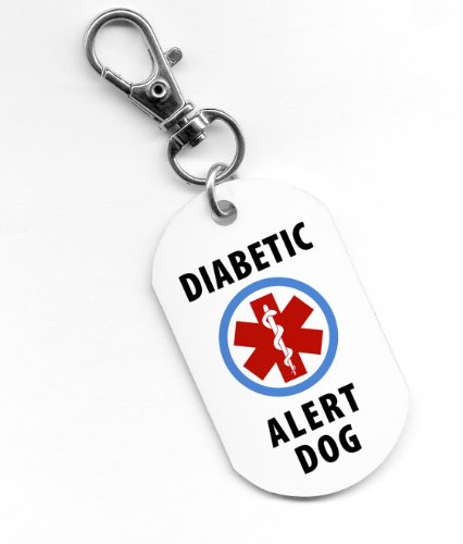 DIABETIC ALERT Service Dog 1 x 2 inch Aluminum Core Dog Tag 2-Sided