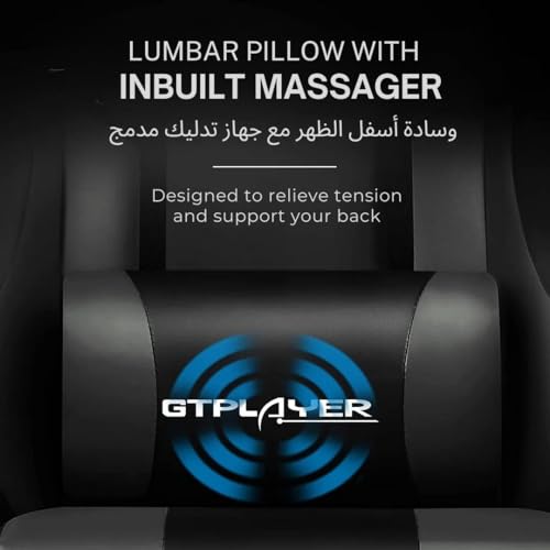 Image of GTPLAYER #1USA Ergonomic Gaming Chair with Massage Lumbar Cushion & Footrest, PU Leather Office Chair for Work, Study Chair for Home, Linked Armrests, Adjustable Headrest, 1 Year Warranty