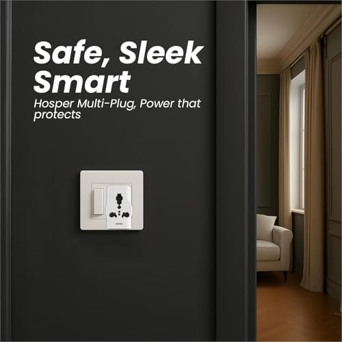 Image of 6A to 16A Converter Plug | Truly Universal Multi Plug Power Adapter | 3 Pin Adapter Socket for Heavy Duty Appliances | Universal Socket Converter - White