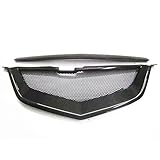 Front Bumper Hood Grille Grill Kit For Acura TL 2004-2005 2006 Black Carbon Fiber