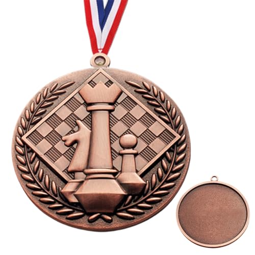 Medallas de bronce y oro y plata – Medallas de premio de ajedrez en relieve, medallas de oro para niños, premio de trofeo compacto, medallas para niños para ajedrez
