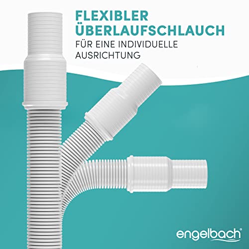 Engelbach® Siphon für Küchenspüle mit Flexiblem Ablaufschlauch - Flexibler Siphon mit Geräteanschluss - Röhrensiphon inkl. Montage-Video - Made in Germany
