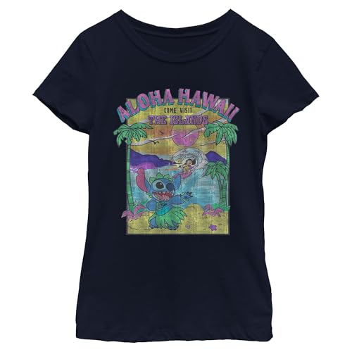 Image of Girl's Lilo & Stitch Aloha Hawaii Come Visit the Islands T-Shirt