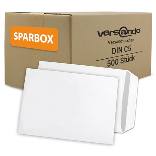 versando 500x Versandtaschen C5 ohne Fenster Haftklebend...