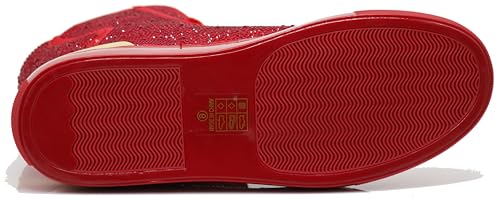 Image of Enzo Romeo Men's Fashion High Top Crystal Shimmer Rhinestone Blink Flat Sneakers Shoes