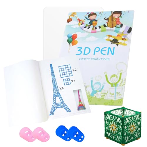 Un livre de dessin et 4 coussins pour les doigts,livres de dessin d'impression 3D peinture modÃ¨le graffiti rÃ©utilisable,ModÃ¨le d'impression 3D,Livre de peinture de dessin au stylo 3D