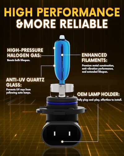Image of Compatible with Toyota RAV4 2013 2014 2015 Halogen Headlight Bulb Combo - 185% Brighter 5000K White High /Low Beam, Plug and Play, 4-Pack