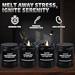 Scented Candle Set, Men Candle Set, Scented Candles for Home, Gifts for Men, 4 Pack Manly Candles Gifts for Mens Scents of Smoke Vanilla/Leather/Oak/Lavender Wood - Image 4
