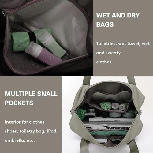 Image of Nylon 41 Liter Expandable Travel Bag for Women, Stylish Duffle Bag for Travelling, Waterproof Luggage Hand Bag (Grey)
