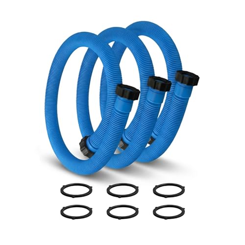 3 Pack 1.5" Pool Hose for Above Ground Pools 59" Long，Pool Pump Hose Filter Pumps Replacement Hose with Sealing Rings Fits for Intex Filters Pump, Saltwater Systems, Sand Filter by Nvcefza - Used condition - US$17.03