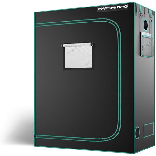 MARS HYDRO 4x2x6 Advanced Grow Tent, 48'x24'x71' High Reflective Mylar 1680D for Hydroponics Indoor Plant Growing, with Observation Window,Floor Tray and Smooth Zipper for TSL2000/SP3000