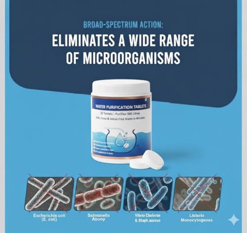 Image of EVERSYS Chlorine Tablets for Water Tank Purification | 25 Tablets for 25000L | Waters Cleaning Tablet for Safe Drinking Water | Tank Cleaning & Disinfection Tablets for Home Use