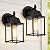 COTTAGE LIFE Small Outdoor Wall Lanterns 2 Pack Black Matte Finish Waterproof Exterior Light Fixtures with Clear Glass Wall Mount Sconces for Porch Garage Front Door (Bulbs Not Included)