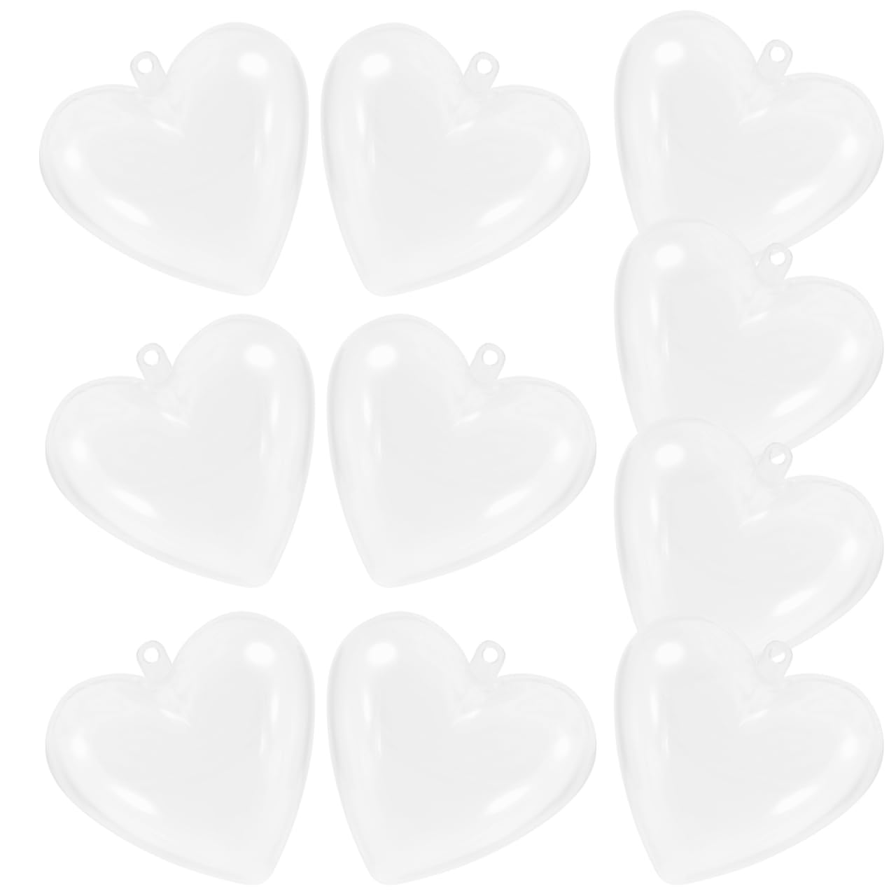 HOMSFOU Lot de 16 œufs vides en plastique blancs à remplir pour œufs de Pâques - Œufs transparents - Boîte à bonbons géante pour bricolage, Pâques, mariage, fête, cadeaux d'invités