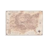 WIOLPC The Wonderful Oz Map - L. Frank Baum Land of Oz Map Prints Poster Canvas Wall Art Poster For Room Aesthetic And Decor Pictures For Living Room Bedroom Decor 08x12inch(20x30cm), Unframe-style