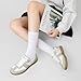 Rihero Women's Fashion Sneakers White Tennis Shoes Non Slip Comfortable Walking Shoes Round Toe Retro Sneakers Size 7