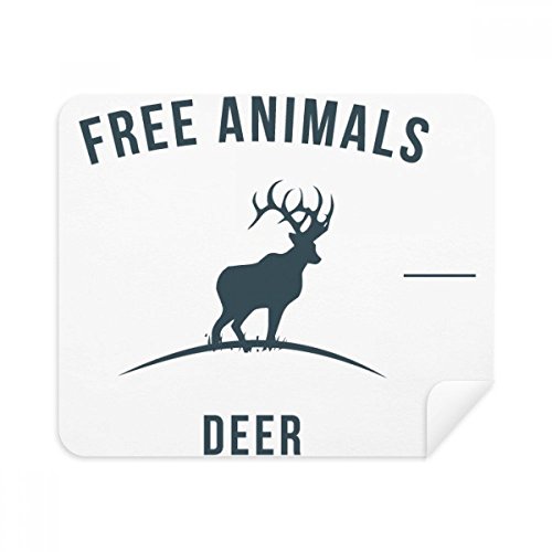 Cartoon Deer Animal Blue Outline Cleaning Cloth Screen Cleaner 2pcs Suede Fabric