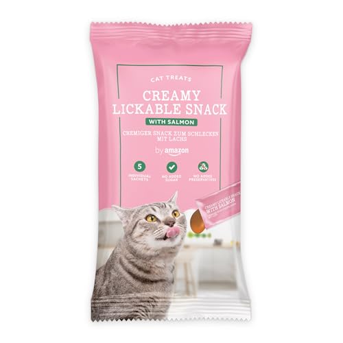 by Amazon Friandises pour Chat – Snack à lécher – Saumon 5 x 15 g, 75 g