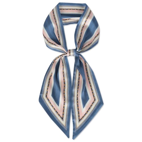 EXTREE Satin Scarf Mulberry Silk Printed Head Wrap Hair Band 7"" x 59"" A051