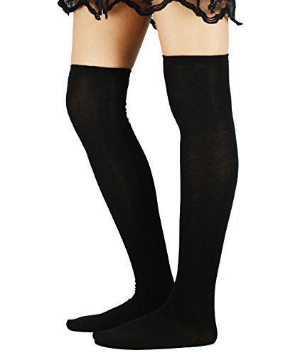 Image of Zando Womens Stripes Thigh High Socks Thigh Highs Casual Knee High Stockings
