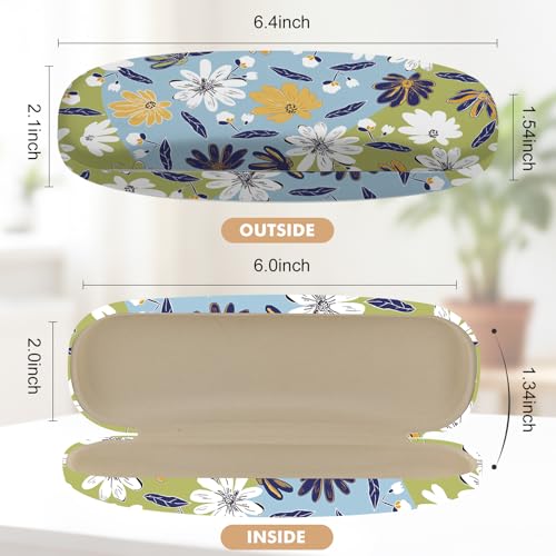 Image of Glasses Case Hard Shell,Portable Protective Eyeglasses Case, Eyeglass Holder Box with Cleaning Cloth,for Women Men