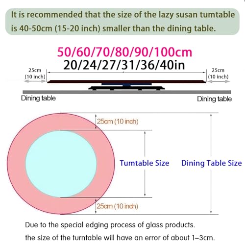 Plateau rotatif rond en bois 50-60 cm Lazy Susan pour table de salle à manger