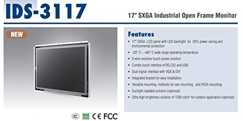 (Dmc Taiwan) 17 Inches Sxga 250 Cd/M2 Led Open Frame Touch Monitor #TOP3