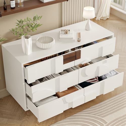Meuble Cuisine Rangement design géométrique , Buffet Cuisine avec rangement et pieds en bois massif, Commode tiroirs avec fonction push-to-pop Pour cuisine...