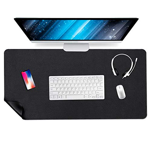 Xymy Dual-Sided Multifunctional Desk Pad Home Office Waterproof Desk Blotter Protector PU Leather Desk Writing Mat Laptop Desk Mat Mouse Pad 31.5