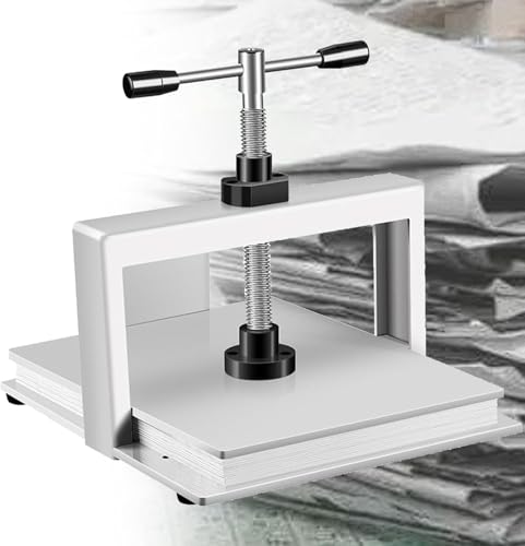 Image of Manual Paper Press Machine, Book Press Tool, Steel Office Invoice Flattening Machine, Flattening Tool for Documents, Stamps, Invoices(A4)