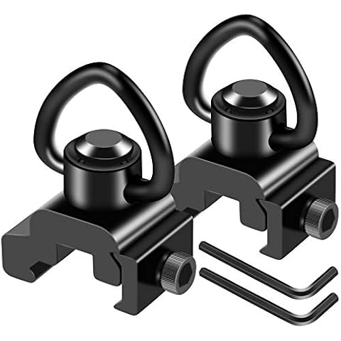 FANGOSS 1" Two Point Sling Picatinny Rail Mount Attachment with 1 Inch Sling Swivels Triangle Loop for Outdoors - 2 Pack Cover