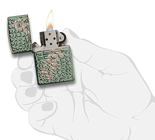 Zippo Alligator Armor Chameleon High Polish Chrome Pocket Lighter, One Size #TOP4