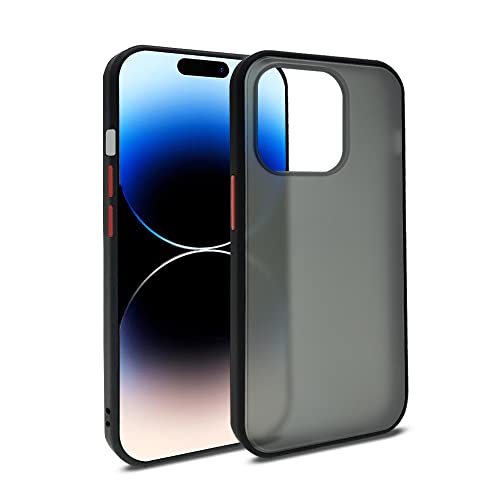 NEOFIER Coque Iphone 14 Pro Max Hybrid, étui à téléphone givrée Transparente en TPU et PC, Coque de téléphone Antichoc, Protection de l'appareil Photo, Coque Hybride résistante. Night Black Cover