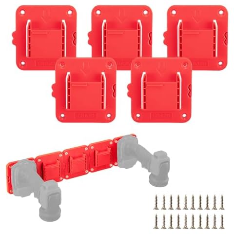 5 Packs Tools Drill Mount Holder, Compatible for Craftsman V20 20V Li-ion Drill Tools Holder Dock Hanger with 20 Screws(No Tool) Cover