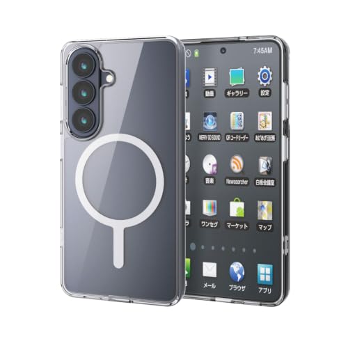 �G���R�� Galaxy S26 (SC-51G) �P�[�X �J�o�[ �N���A �ϏՌ� �Ռ��z�� �}�O�l�b�g MAGKEEP �n�C�u���b�h TPU 4�p�G�A�[�N�b�V���� �w�ʍd�x5H ���C�����X�[�d�Ή� �z���C�g PM-G261MAG02WH