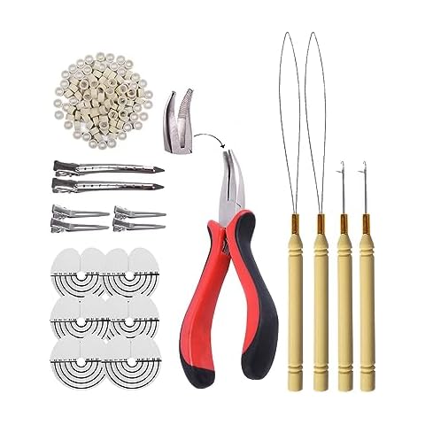 YANTAISIYU Hair Extensions Tools Kit with Rings Cover