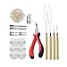 Hair Extensions Kit:I-tip Pliers, Micro Pulling Needle, Loop Threader and 200pcs Micro Silicone Rings(Blonde)