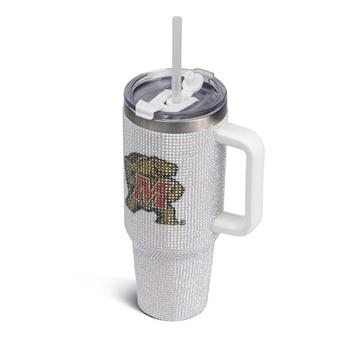 Image of The Memory Company Officially Licensed 40oz White Bling Game Day Tumbler, University of Maryland, College Park
