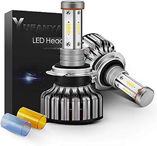 YUFANYA Car LED Headlight Bulb H7 Conversion Kit-4 Sides 100W 12,000LM-DIY 3 Color