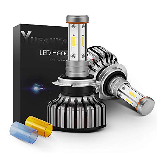 YUFANYA Car LED Headlight Bulb H7 Conversion Kit-4 Sides 100W 12,000LM-DIY 3 Color