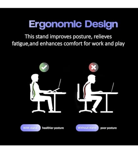 Image of Adjustable Aluminum Laptop Stand, 6 Angles Ergonomic Foldable Portable Riser Holder Compatible with MacBook, HP, Dell, Lenovo, Grey