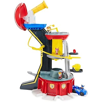 Paw Patrol, Mighty Lookout Tower with 4 Exclusive Bonus Action Figures, Toy Car, Lights and Sounds , Kids Toys for Ages 3 and up