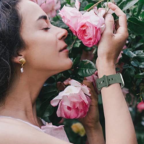 Image of Zitel Band Compatible with Apple Watch Straps 42mm (Series 11 /10), 40mm /41mm for Women Girls, Rose flower Engraved Silicone Straps for iWatch Series 9|8|7|6|5|4|3|2|1|SE1 /SE2 /SE3