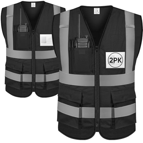 Image of TICONN Reflective Safety Vest High Visibility Class II Mesh Vest for Women & Men Meets ANSI Standards