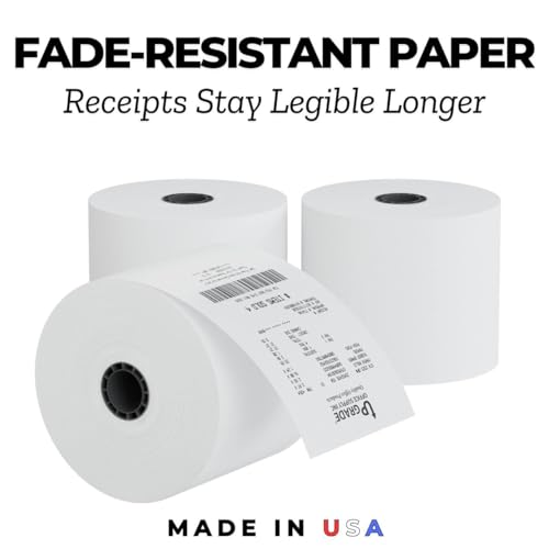 Upgrade Office Supply UPG3001B Adding Machine Rolls, 2-1/4” x 150 ft, Lint-Free Bond Paper, 12-Pack, USA